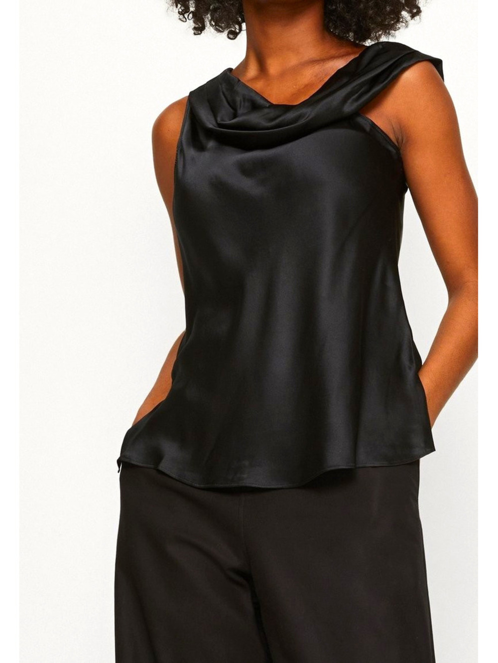 NWT Banana Republic cawl neck top sleeveless sateen feel XL #1105